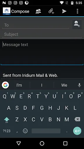 Zrzuty ekranu Iridium Mail & Web