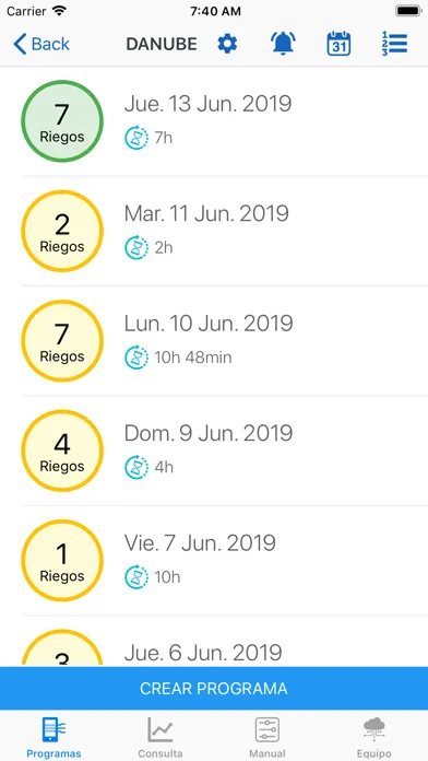 Screenshot di RiegoApp