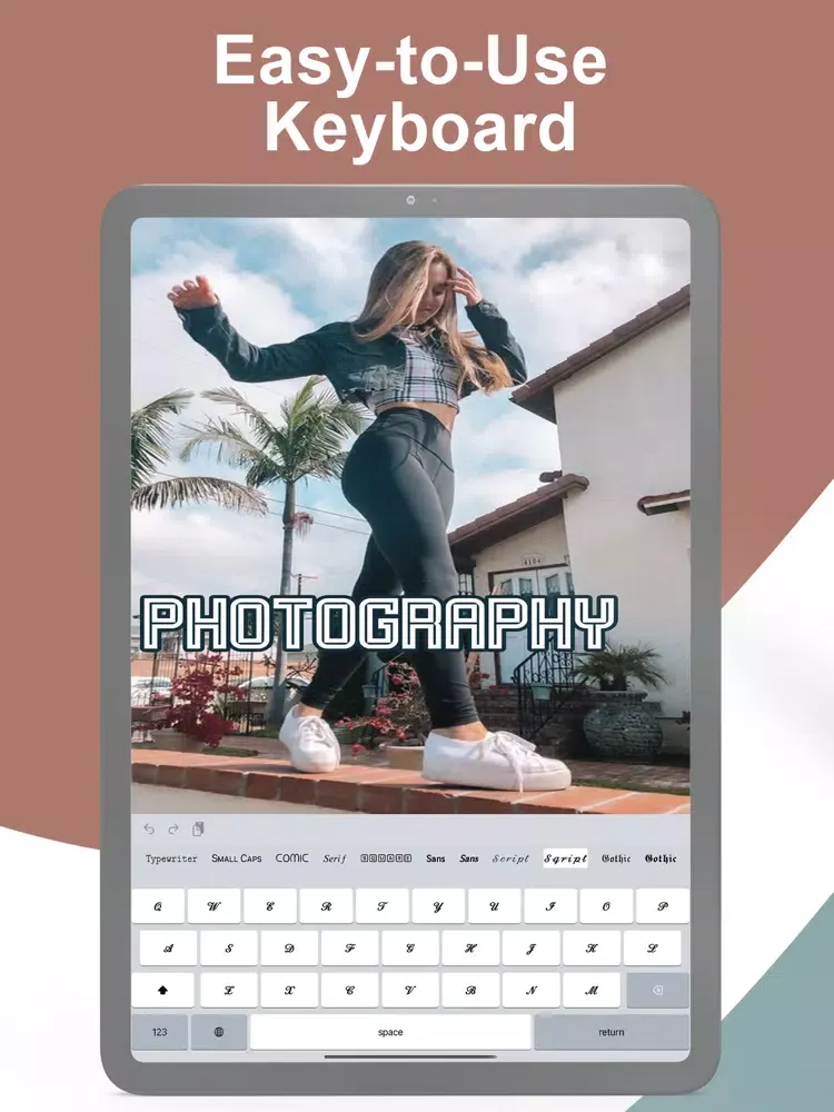 Tangkapan layar Rich Fonts, Cute Keyboard iPad 