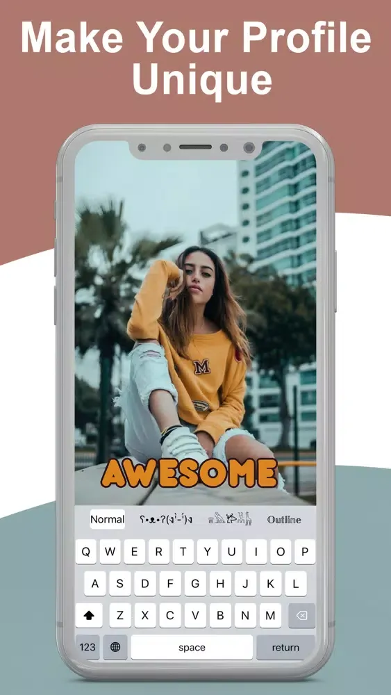 Tangkapan layar Rich Fonts, Cute Keyboard