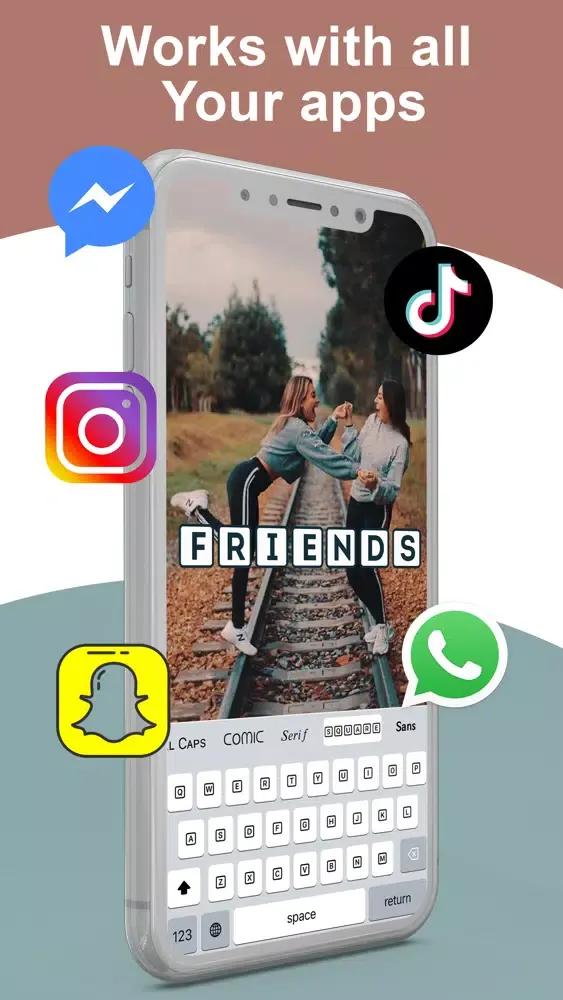 Tangkapan layar Rich Fonts, Cute Keyboard