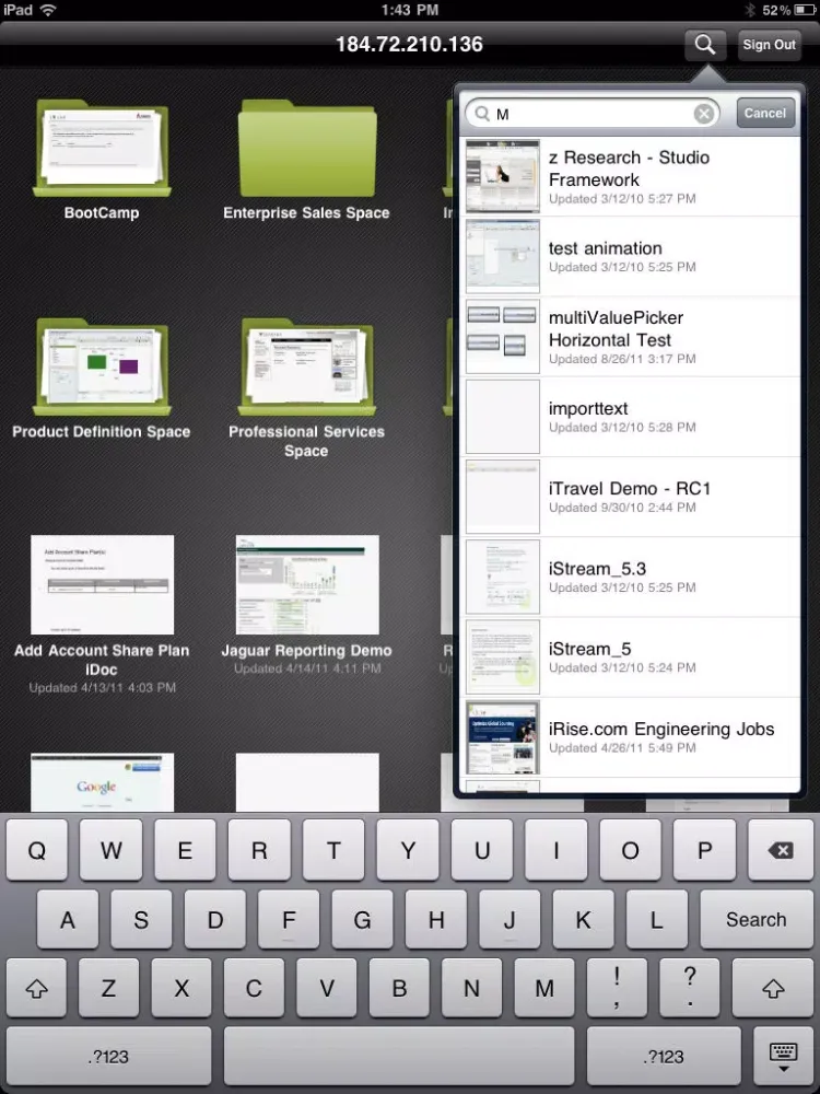 iRise Mobile iPad 应用截图