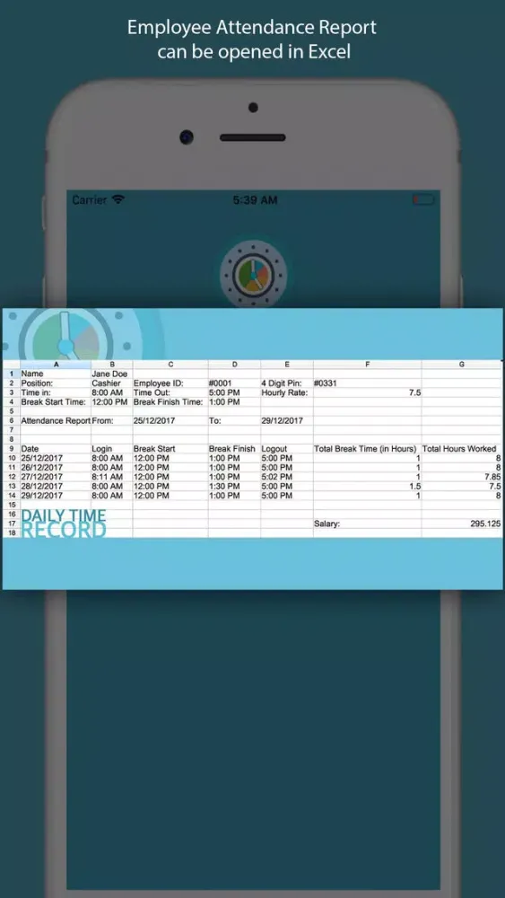 DailyTimeRecord Screenshots