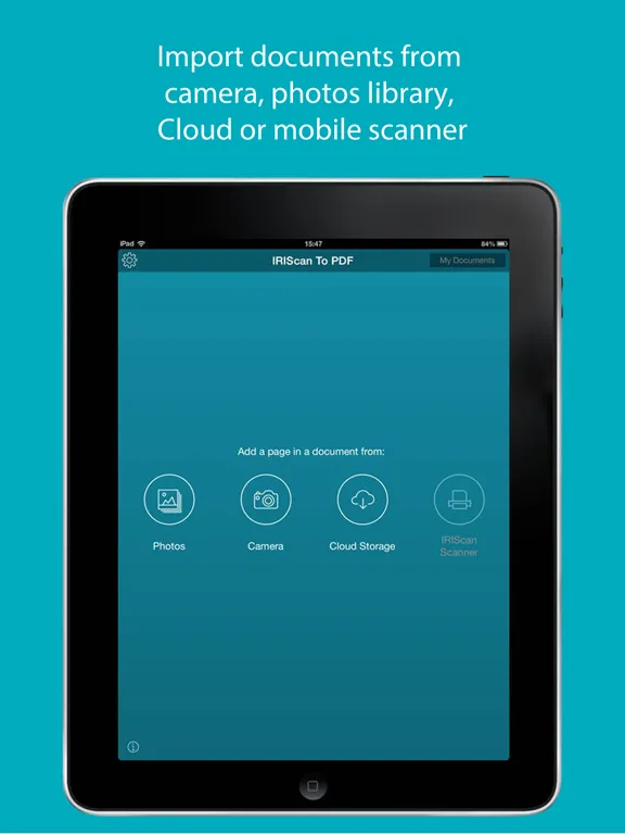 IRIScan to Cloud iPad  Screenshots