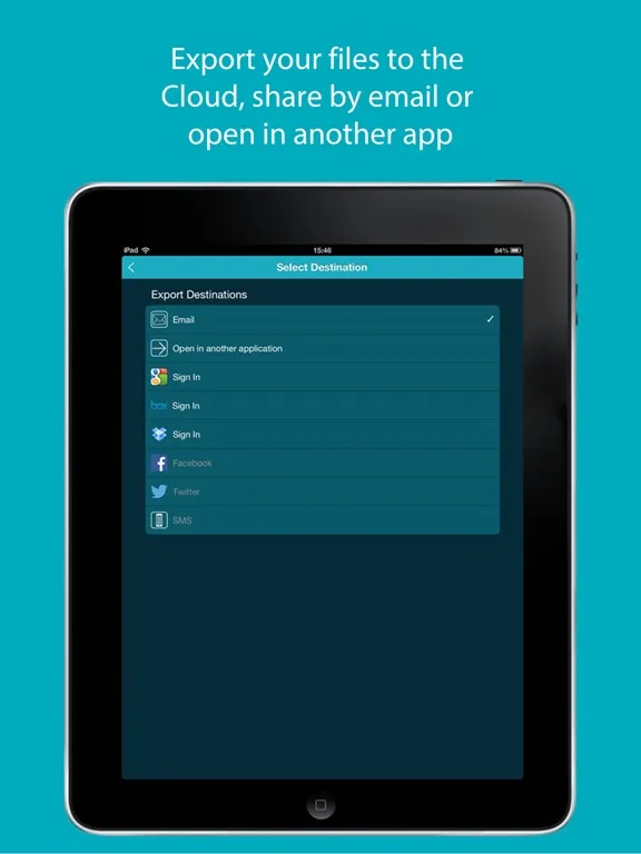 IRIScan to Cloud iPad  Screenshots