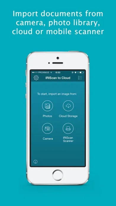 IRIScan to Cloud Screenshots