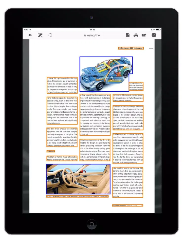 Tangkapan skrin Readiris iPad 