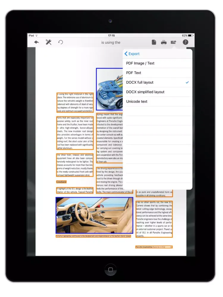 Tangkapan skrin Readiris iPad 