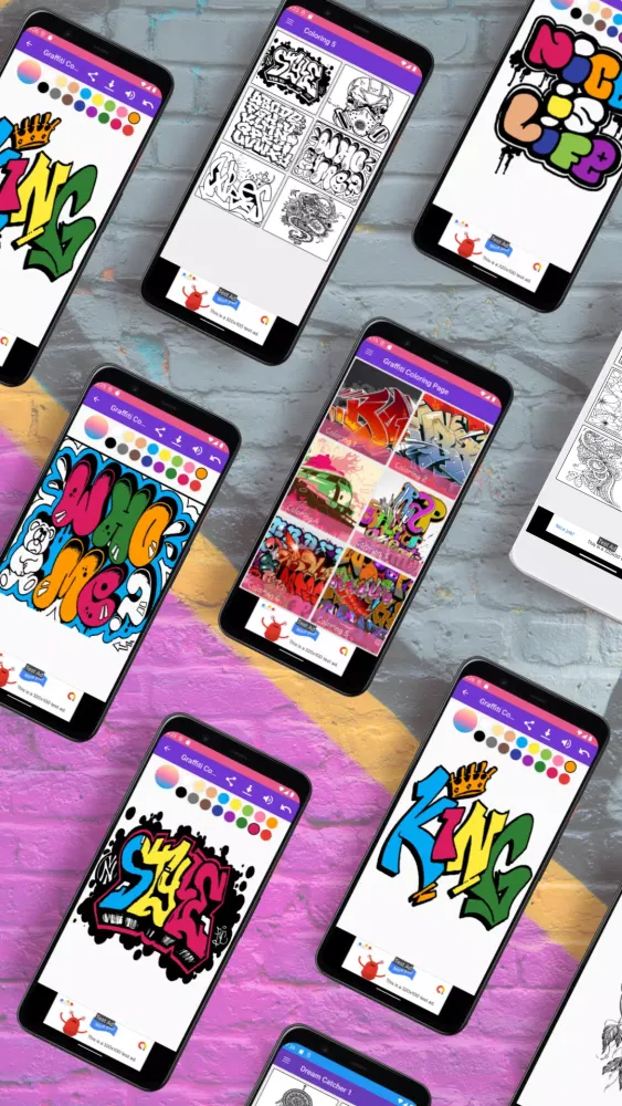Graffiti Coloring Page Screenshots