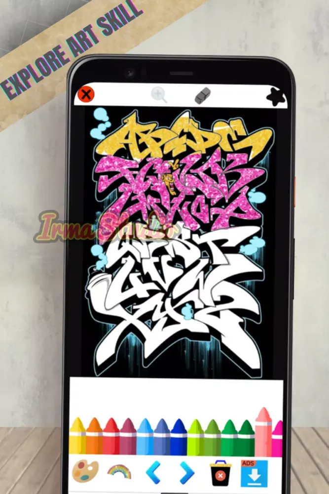 Graffiti Coloring Page Screenshots