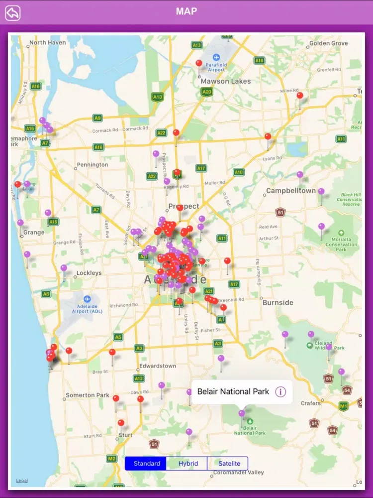 Adelaide City Offline Guide iPad  Screenshots