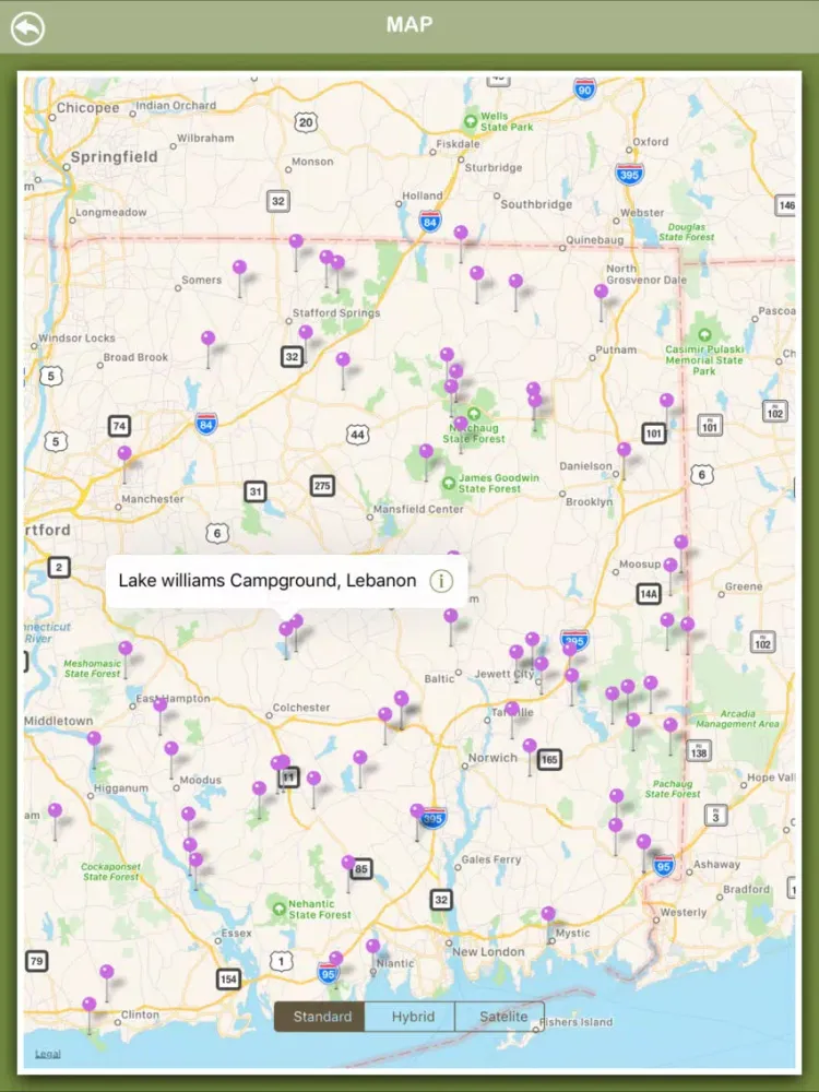 صور Connecticut Campgrounds Guide iPad 