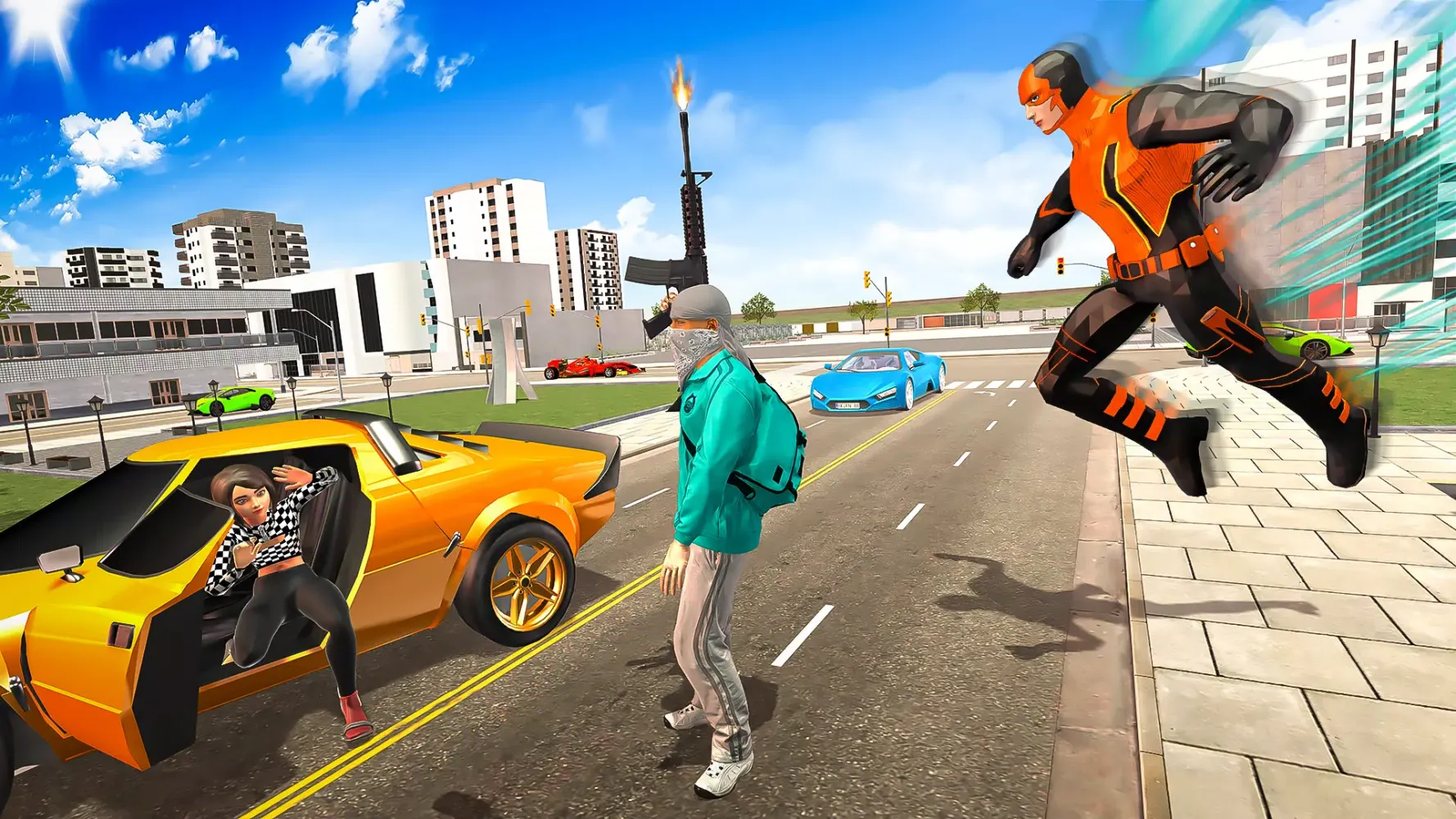 Super Iron Rope Hero Rescue 3D应用截图