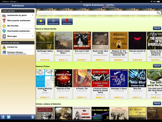 English Audiobooks - LibriVox iPad  Screenshots