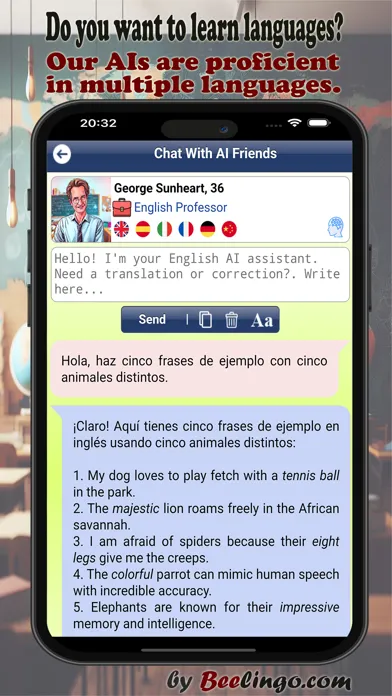 Capturas de pantalla de Beelingo: Chat With AI Friends