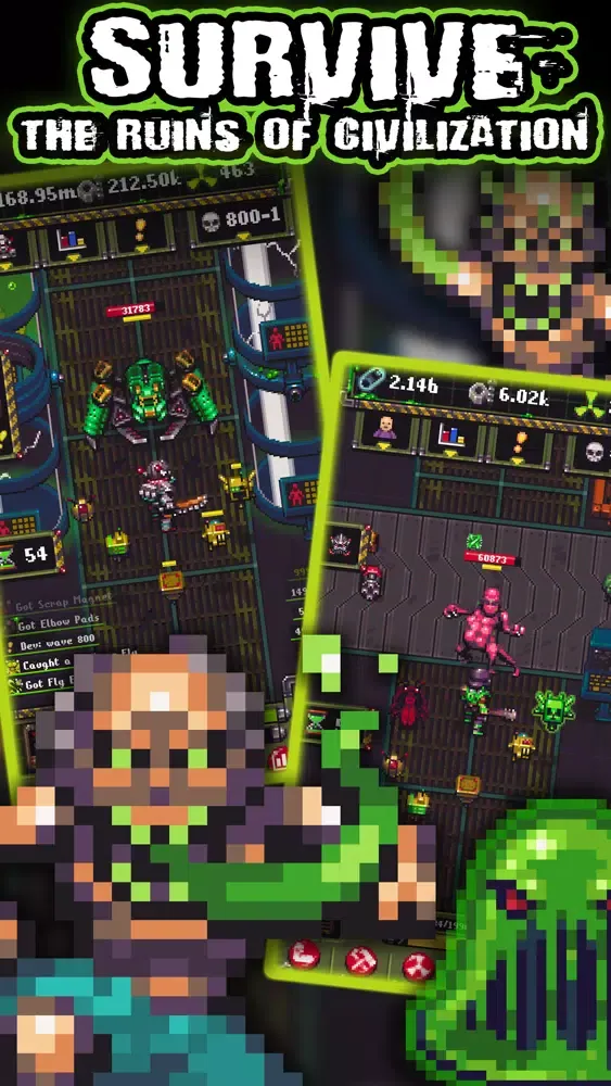 Capturas de tela do Idle Wasteland: RPG Survival
