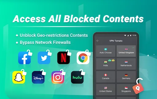Captures d'écran de Tomato VPN | VPN Proxy