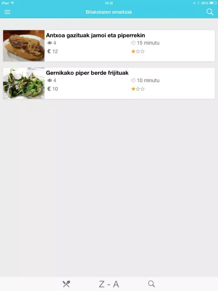 Errezetak iPad  Ekran Görüntüleri