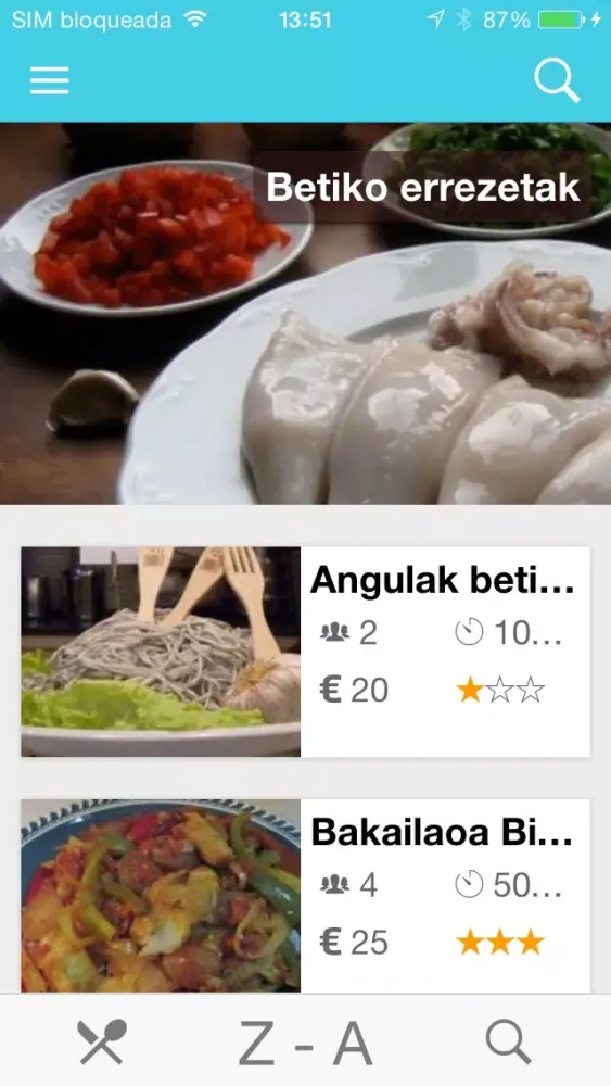 Errezetak Ekran Görüntüleri