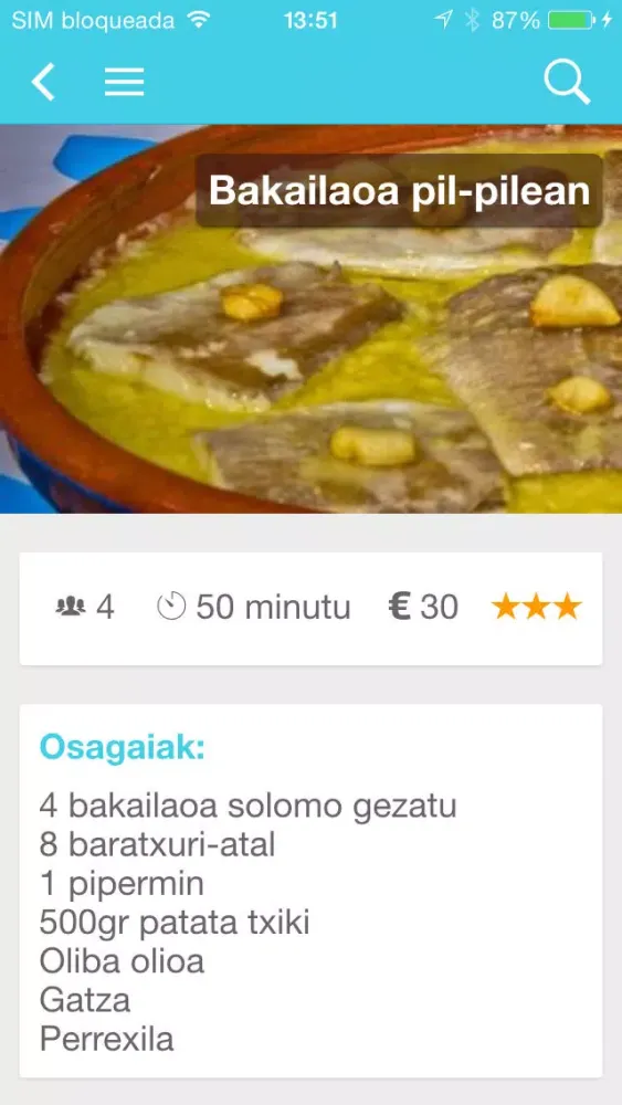 Errezetak Ekran Görüntüleri