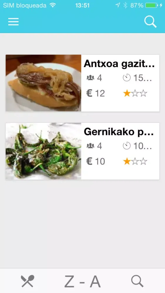 Errezetak Ekran Görüntüleri