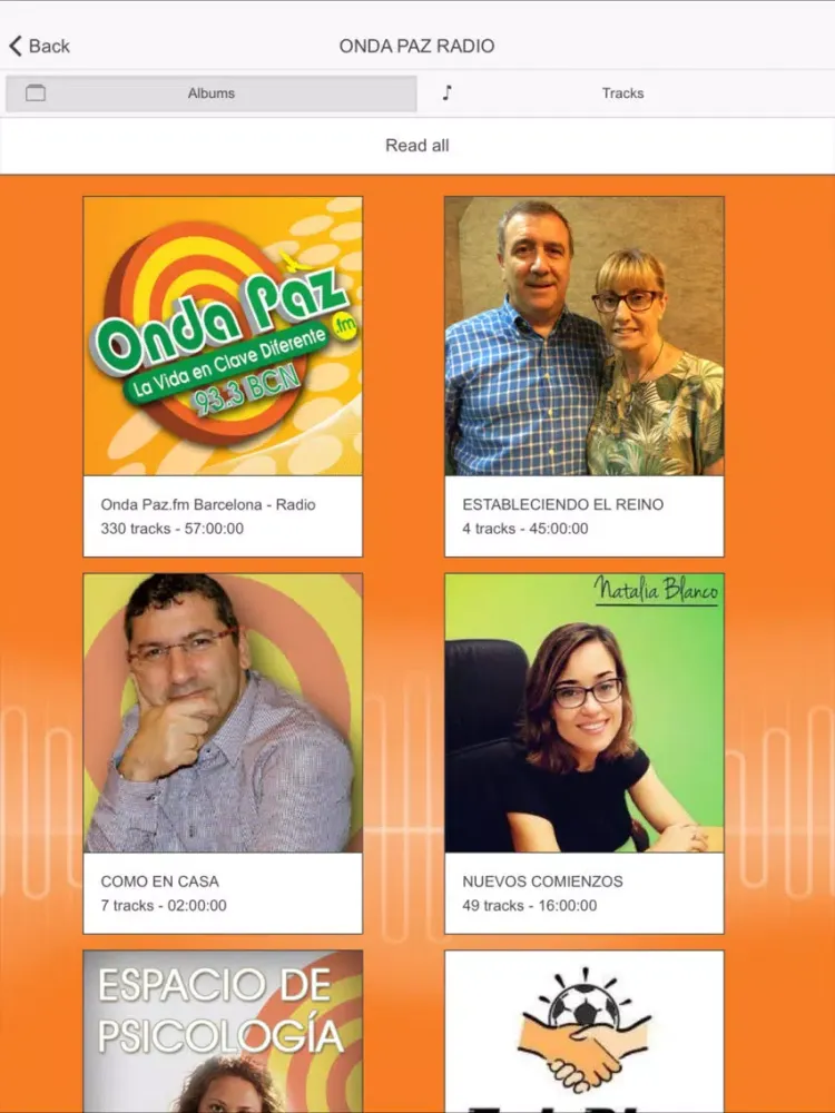 Capturas de tela do OndaPaz FM iPad 