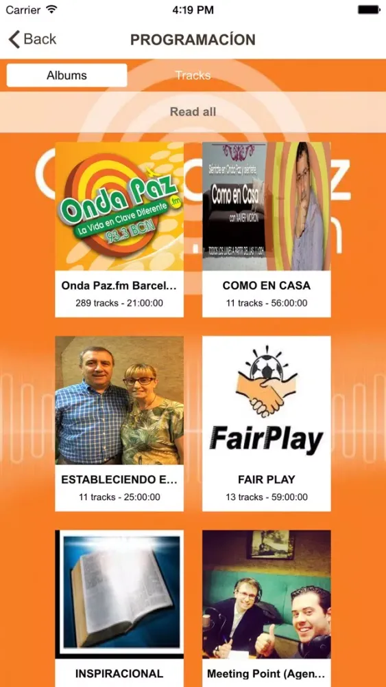 Capturas de tela do OndaPaz FM