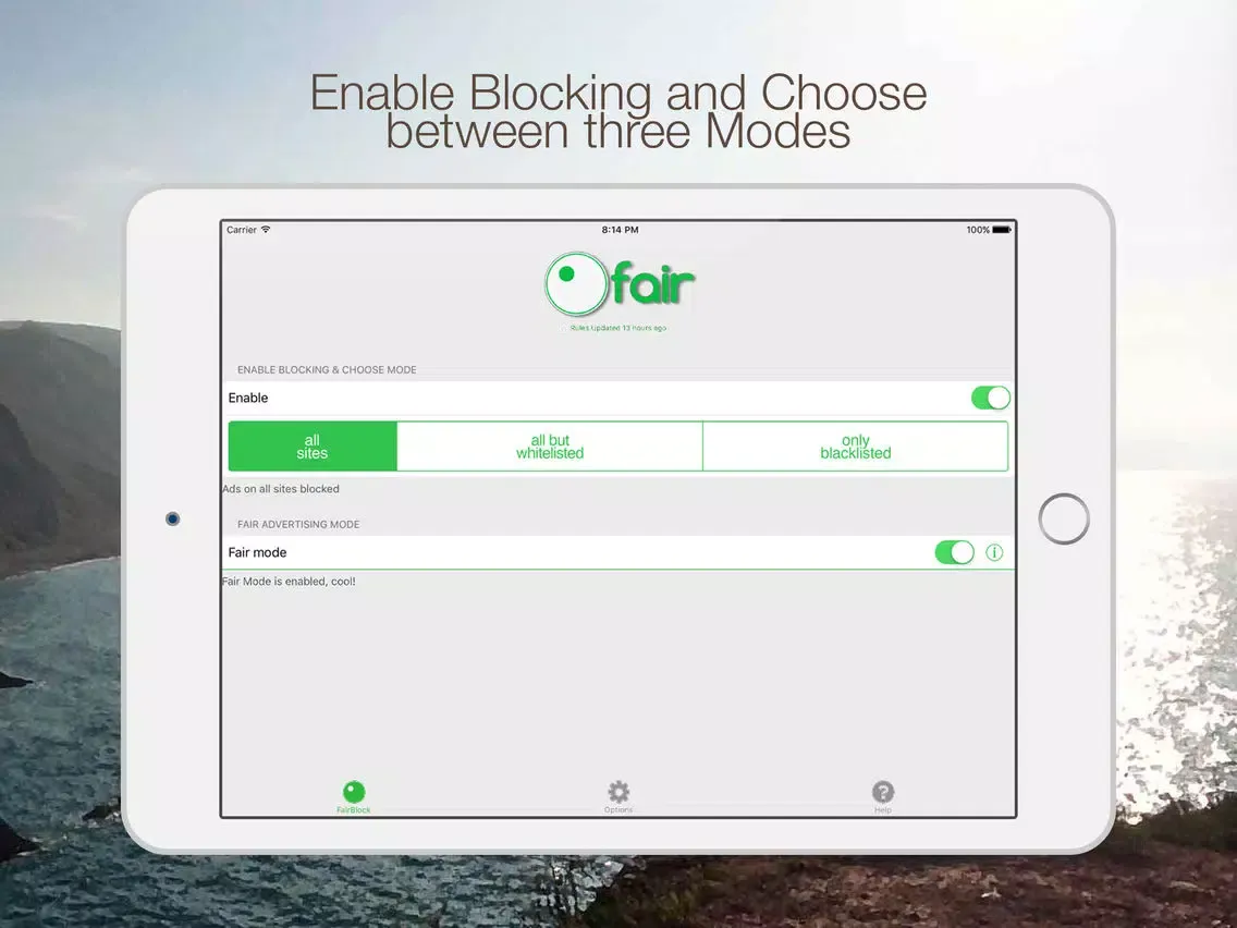 Fair, the fair ad blocker iPad  Ekran Görüntüleri