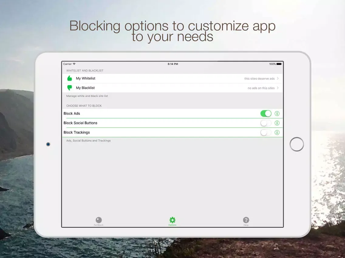 Fair, the fair ad blocker iPad  Ekran Görüntüleri
