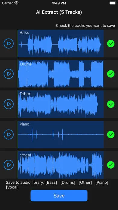 Tangkapan skrin Audio Spleeter
