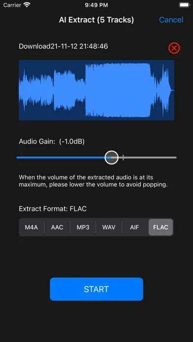 Tangkapan skrin Audio Spleeter