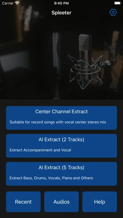 Tangkapan skrin Audio Spleeter