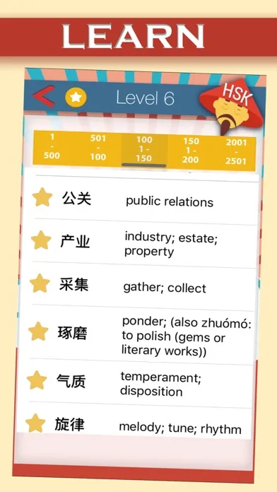 Ảnh chụp màn hình của HSK 1 – 6 vocabulary Chinese