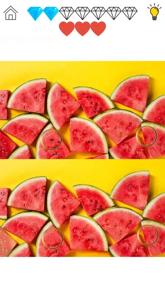 Capturas de tela do Spot differences . Brain games