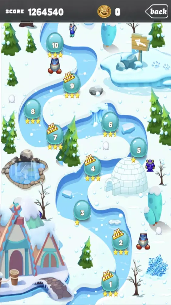 Capturas de tela do Snow Bros