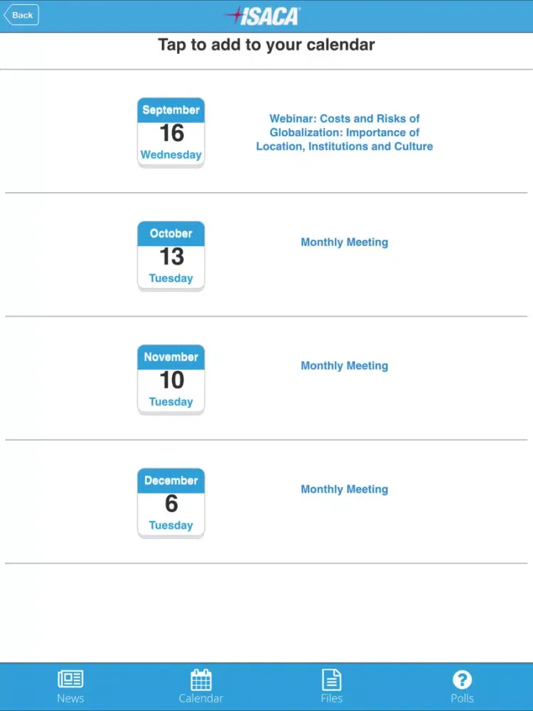 ISACA Detroit Chapter iPad  Screenshots