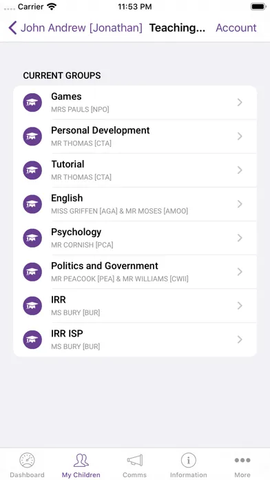 Скриншоты iParent App