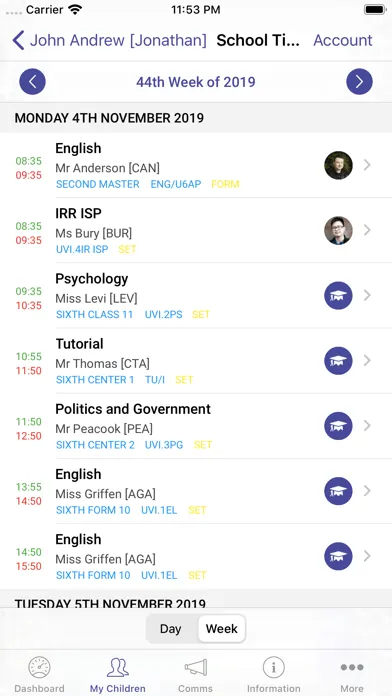 Скриншоты iParent App