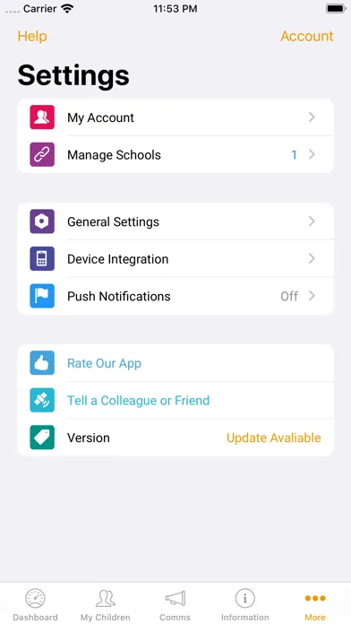 Скриншоты iParent App