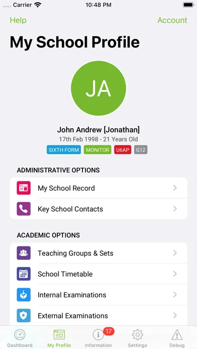 Zrzuty ekranu iStudent App