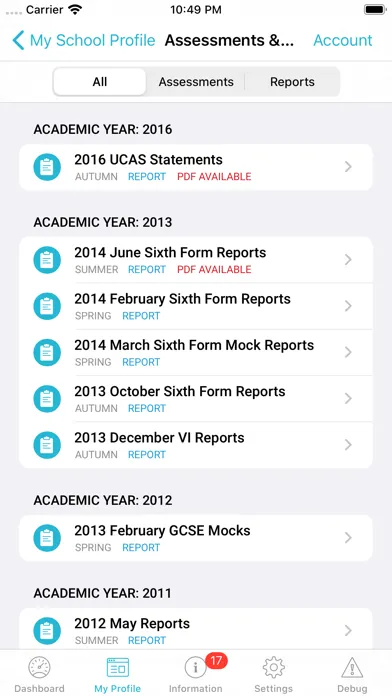 Zrzuty ekranu iStudent App
