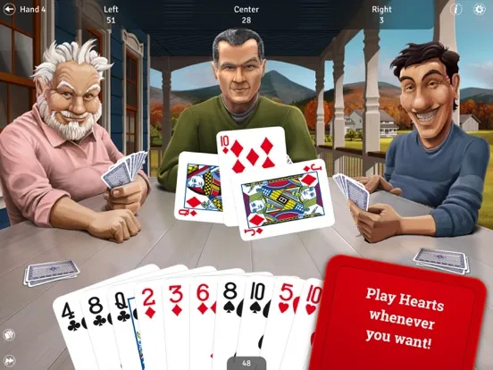 Hearts LITE - Card Game iPad 应用截图