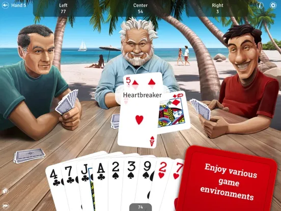 Hearts LITE - Card Game iPad 应用截图