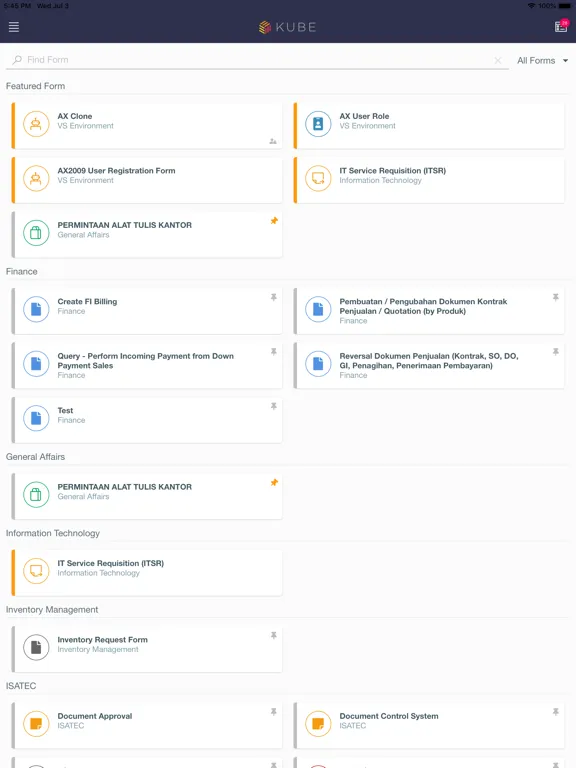 Ảnh chụp màn hình của Kube Workflow iPad 