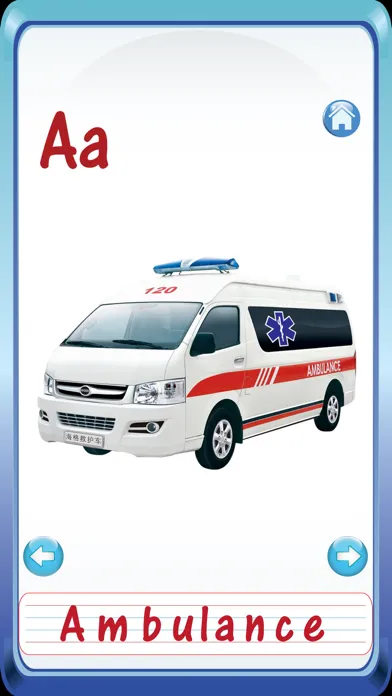 Captures d'écran de Kids Vehicles ABC Alphabets Flash Cards