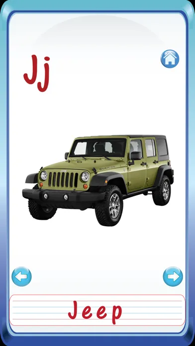 Captures d'écran de Kids Vehicles ABC Alphabets Flash Cards