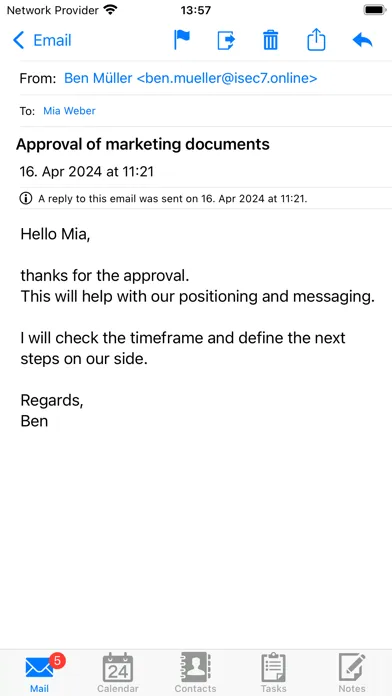 Captures d'écran de ISEC7 MAIL for Intune