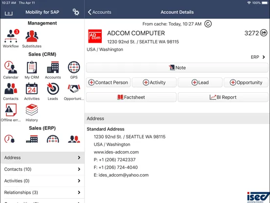 ISEC7 for SAP® solutions (MI) iPad  Screenshots