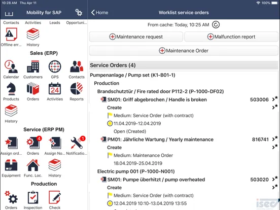 ISEC7 for SAP® solutions (MI) iPad  Screenshots