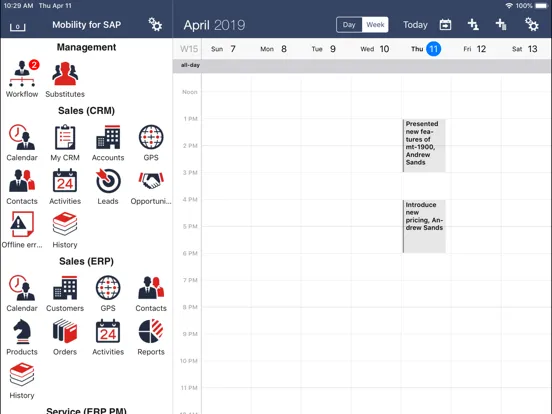 ISEC7 for SAP® solutions (MI) iPad  Screenshots